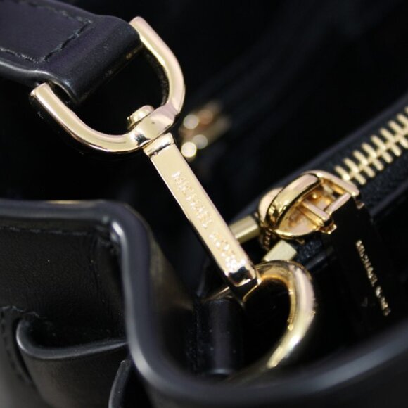 Michael Kors Brown MK Signature Satchel Tote w/ Black Leather Trim - Picture 10 of 15